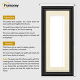 Swept Style Panoramic Black Picture Frame Photo Frame With Ivory Mount