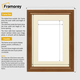 Swept Style Walnut Picture Frame Wall Décor Photo Frame With Ivory Mount