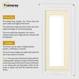 Swept Style Panoramic White Picture Frame Photo Frame With Ivory Mount