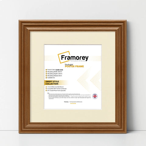 Swept Style Square Walnut Picture Frame Wall D?cor Photo Frame With Ivory Mount