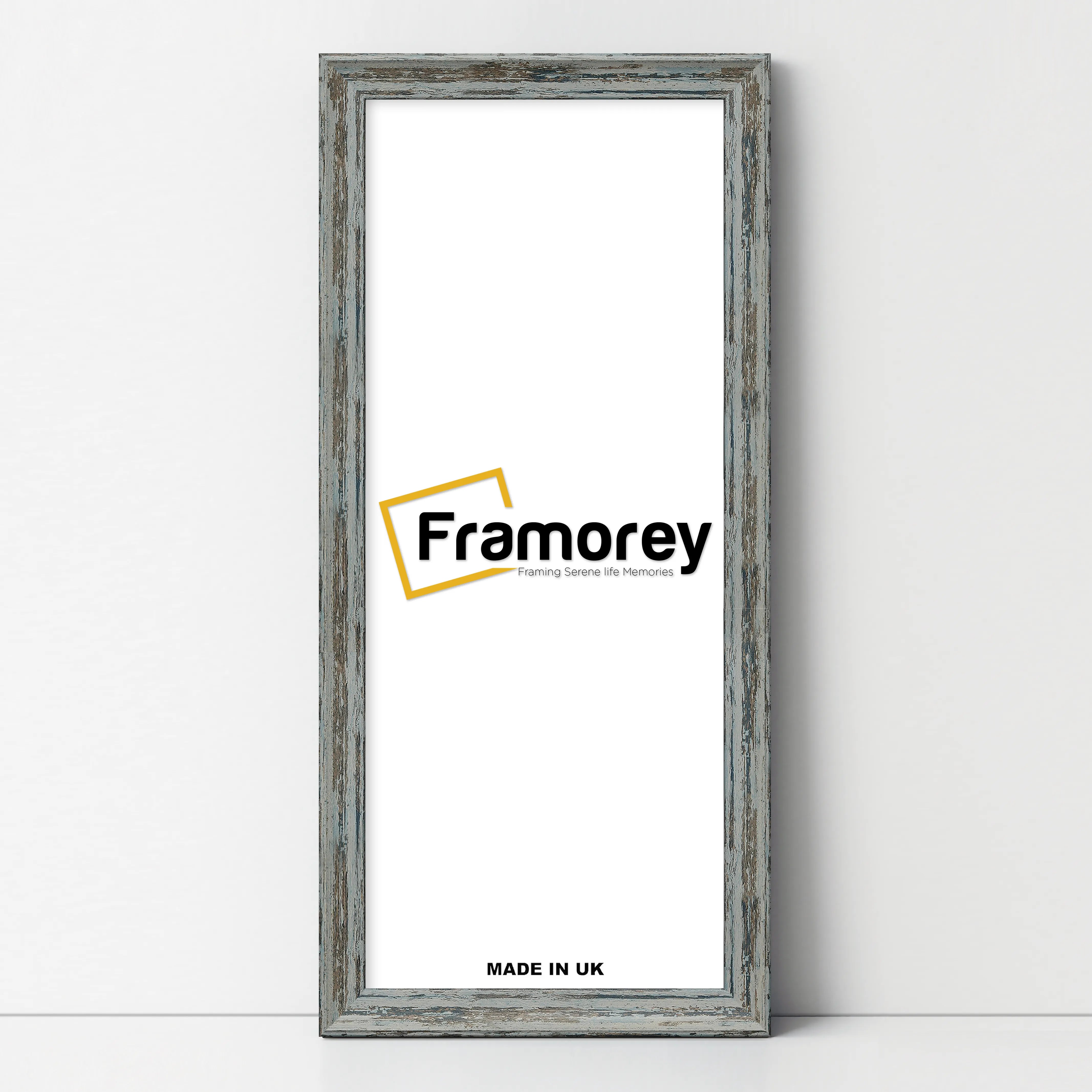 Panoramic Size Vintage Distressed Blue Photo Frames Wall Art Frame