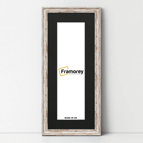 Panoramic Size Vintage Distressed Walnut Photo Frames With Black Mount