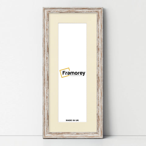 Panoramic Vintage Distressed Walnut Photo Frames With Ivory Mount