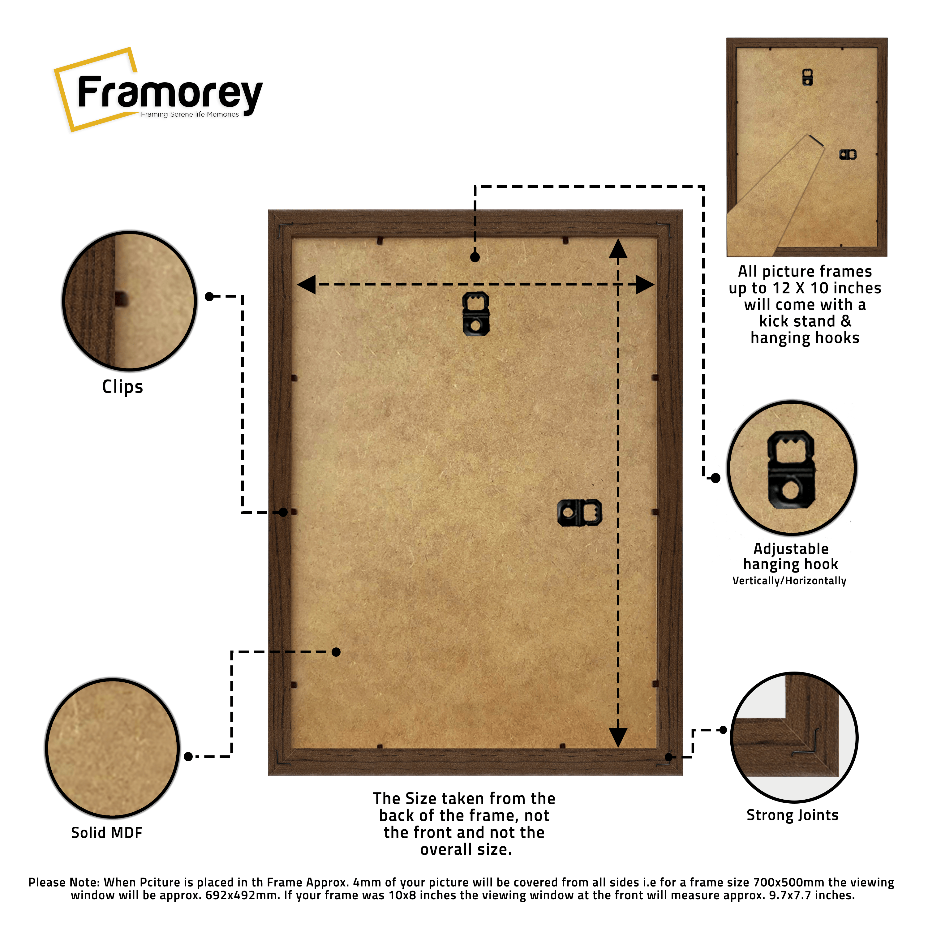 Walnut Thin Matt Picture Frame Poster Frames With White Mount