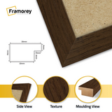Panoramic Size Walnut Picture Frames Wall Art Frame