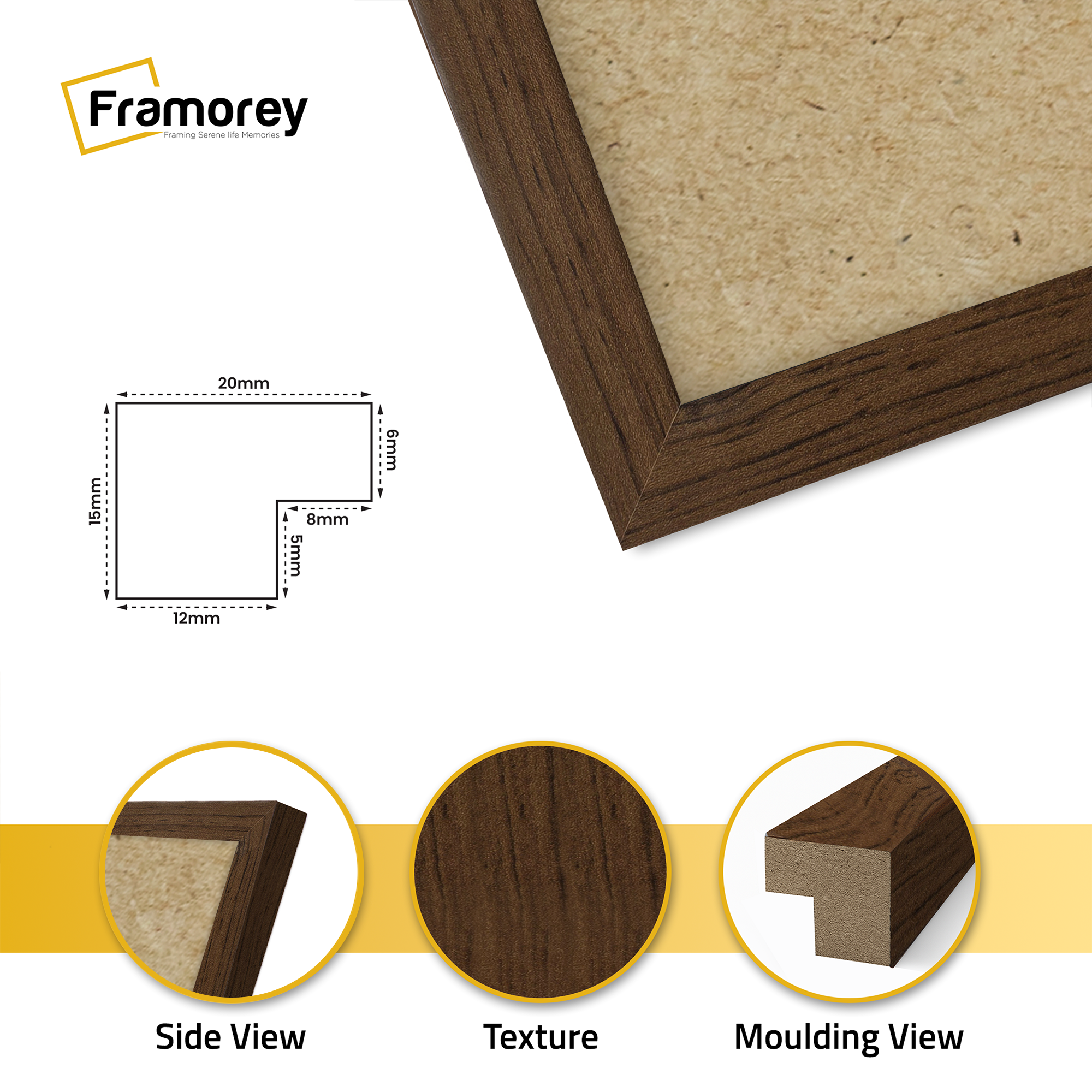 Thin Matt Walnut Picture Frame Wall Decor Frame