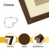 Thin Matt Panoramic Walnut Picture Frames With Ivory Mount