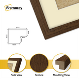 Thin Matt Panoramic Walnut Picture Frames With Ivory Mount