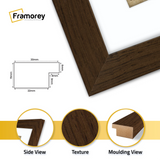 Panoramic Walnut Picture Frame With White Mount