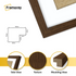 Thin Matt Panoramic Walnut Picture Frames With White Mount