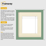 Antique Style Square Size Green Picture Frame with Ivory Mount