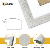 Glitter Sparkle White Picture Frame Photo Print Frame With White Mount