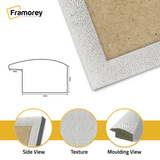 close view of White Sparkle Photo frame featuring side view texture and molding view