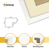 Thin Style White Photo Frames With Ivory Mount