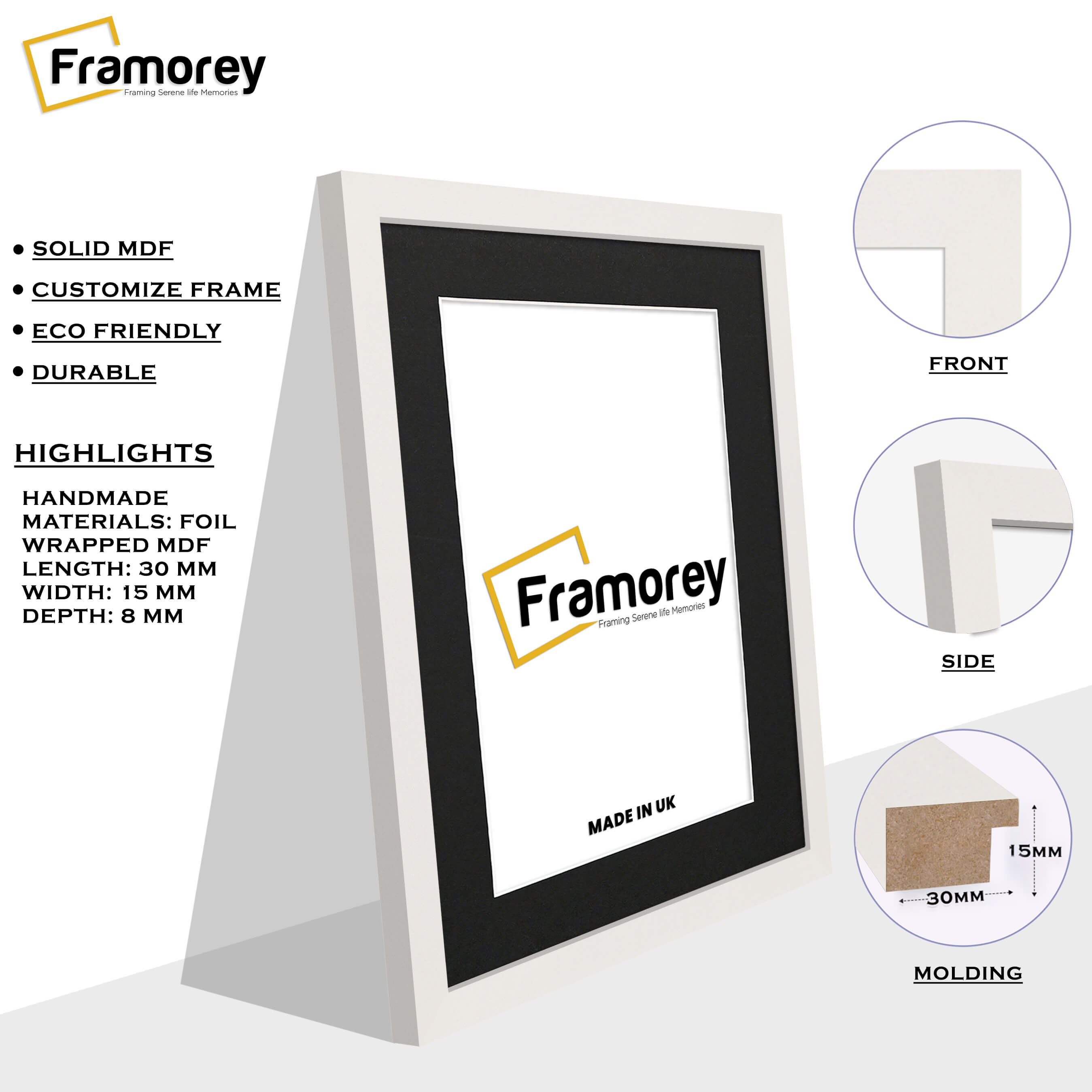 White Picture Frame with Black Mount