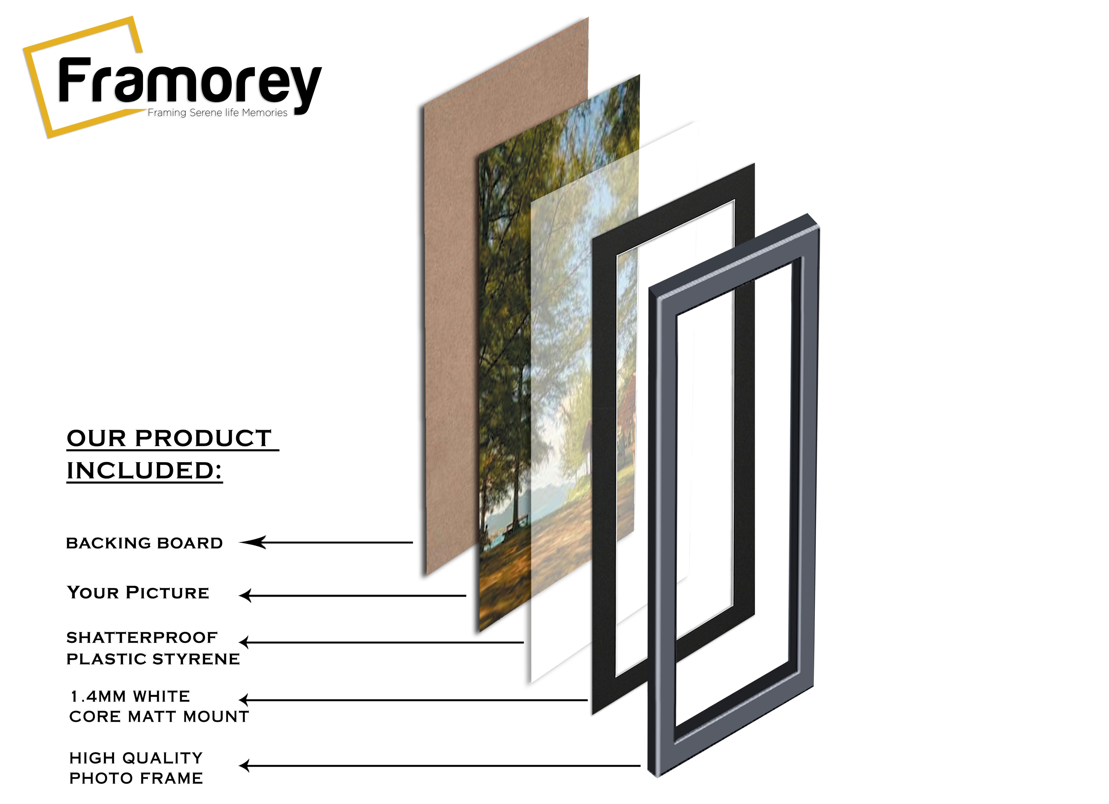 Panoramic Size White Picture Frame Shabby Wall Frames With Black Mount - FRAMOREY