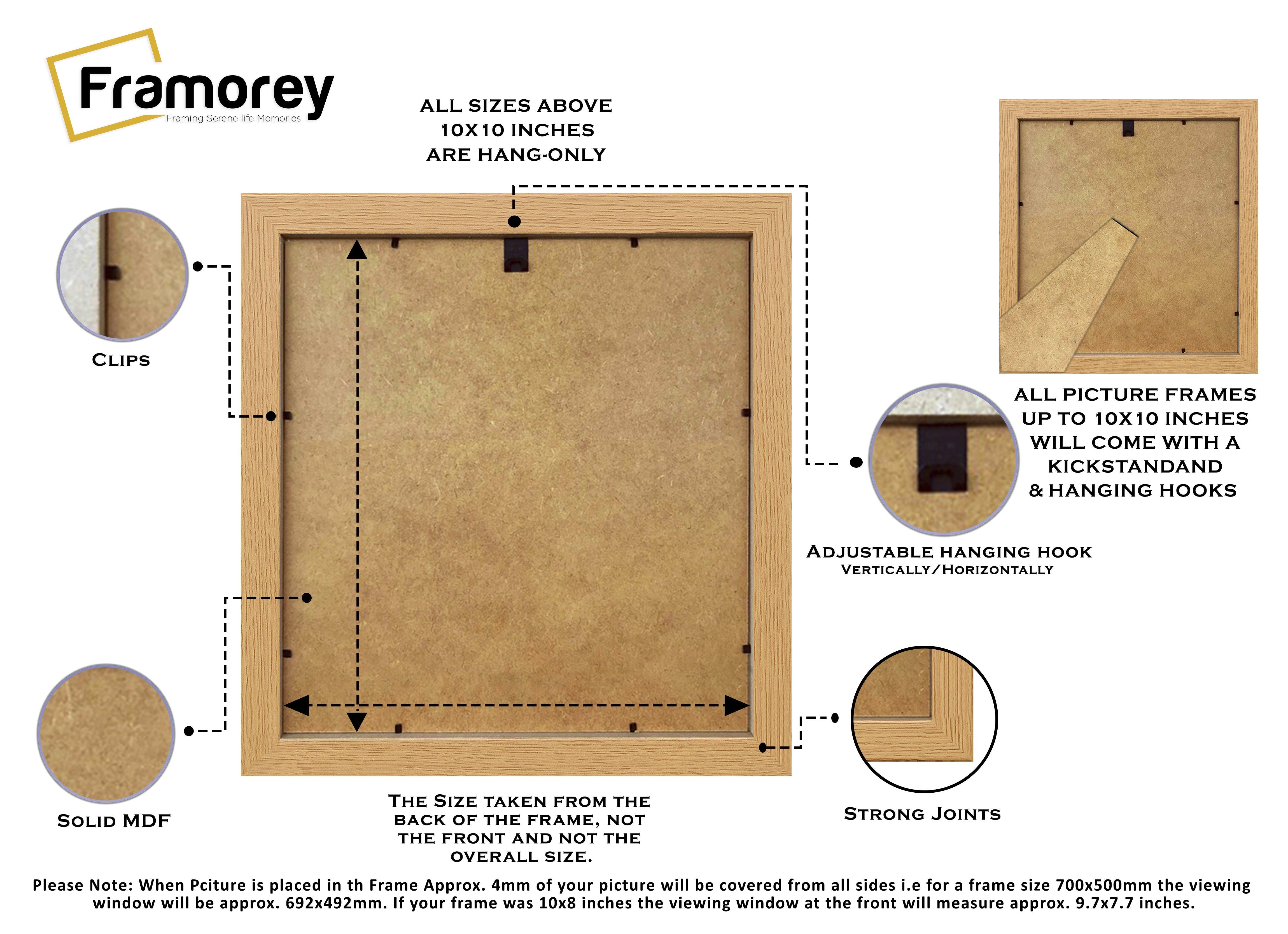 Square Size Oak Picture Frame With Ivory Mount - FRAMOREY