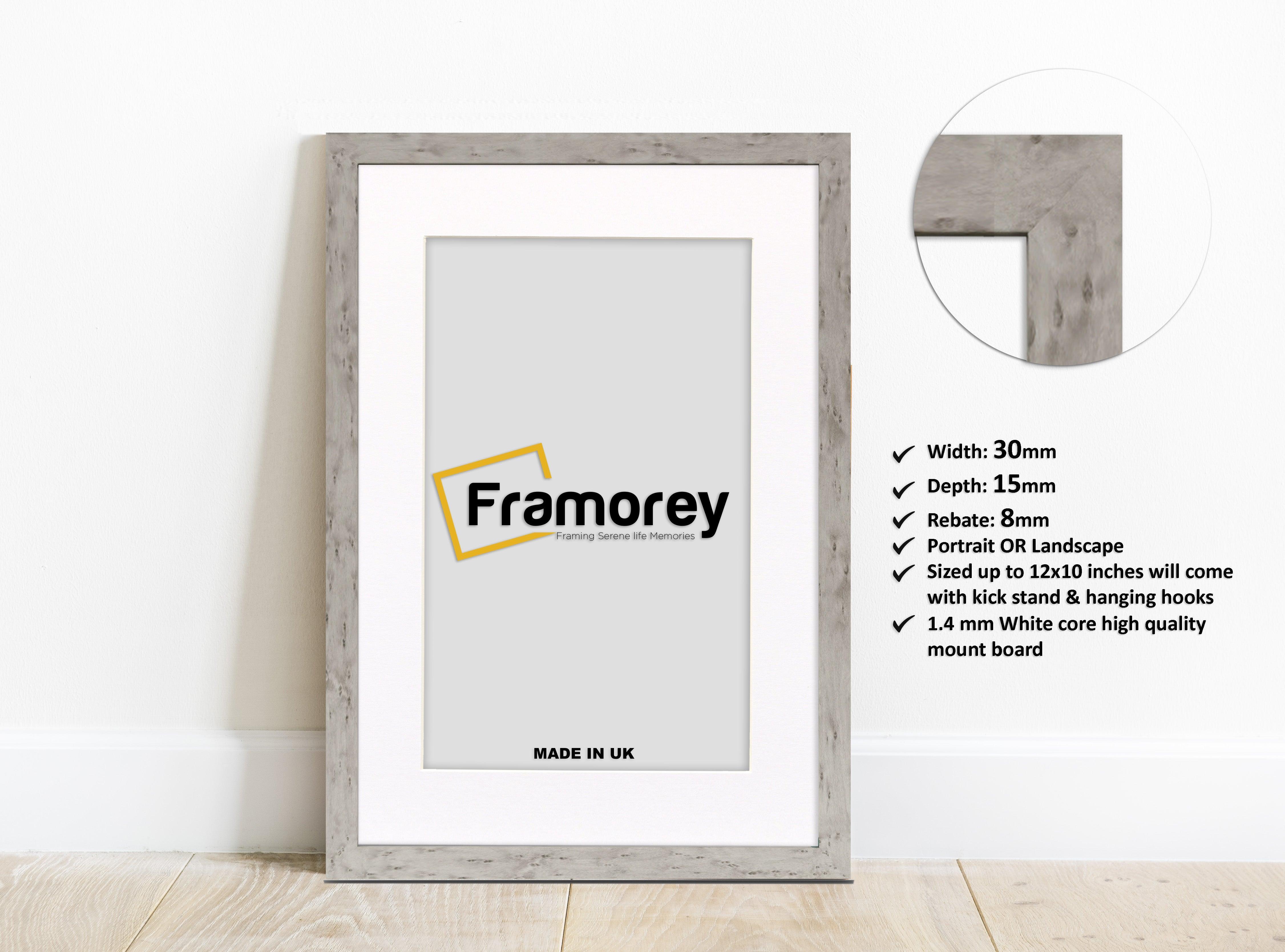 White Marble  Frame With White Mount Photo Frames Uk Handmade All Size